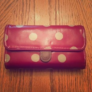 Red Polka Dot Cath Kidston Tri-Fold Wallet